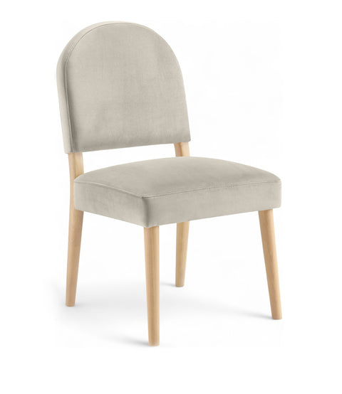 Piper Cream Velvet Performance Fabric Upholstered Dining Chair, 2-Piece