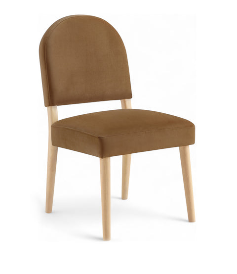 Piper Saddle Velvet Performance Fabric Upholstered Dining Chair, 2-Piece