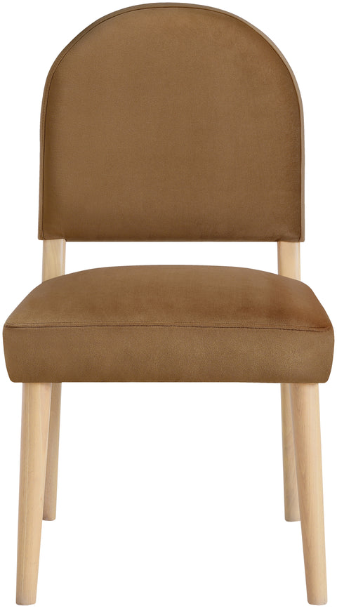 Piper Saddle Velvet Performance Fabric Upholstered Dining Chair, 2-Piece