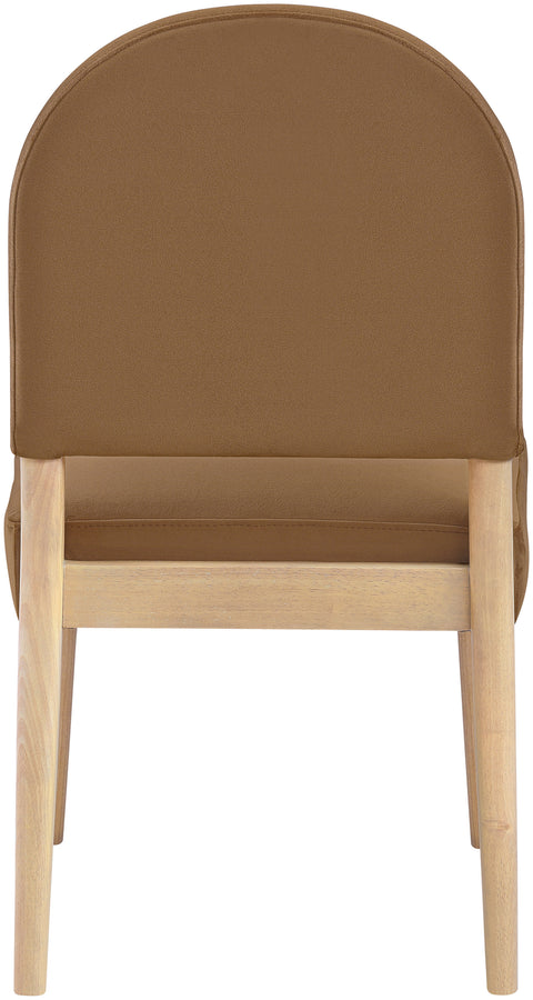 Piper Saddle Velvet Performance Fabric Upholstered Dining Chair, 2-Piece