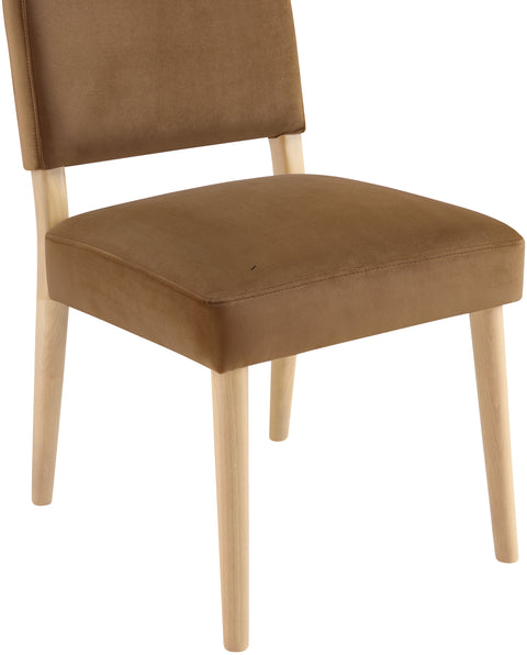 Piper Saddle Velvet Performance Fabric Upholstered Dining Chair, 2-Piece