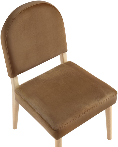 Piper Saddle Velvet Performance Fabric Upholstered Dining Chair, 2-Piece