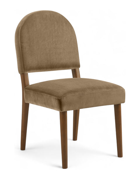 Piper Beige Velvet Performance Fabric Upholstered Dining Chair, 2-Piece