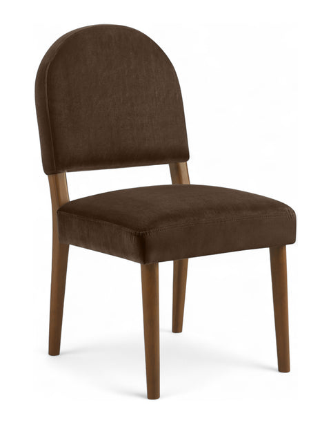 Piper Brown Velvet Performance Fabric Upholstered Dining Chair, 2-Piece (Style 2)