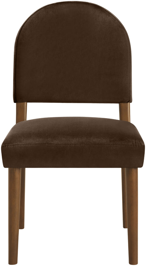 Piper Brown Velvet Performance Fabric Upholstered Dining Chair, 2-Piece (Style 2)