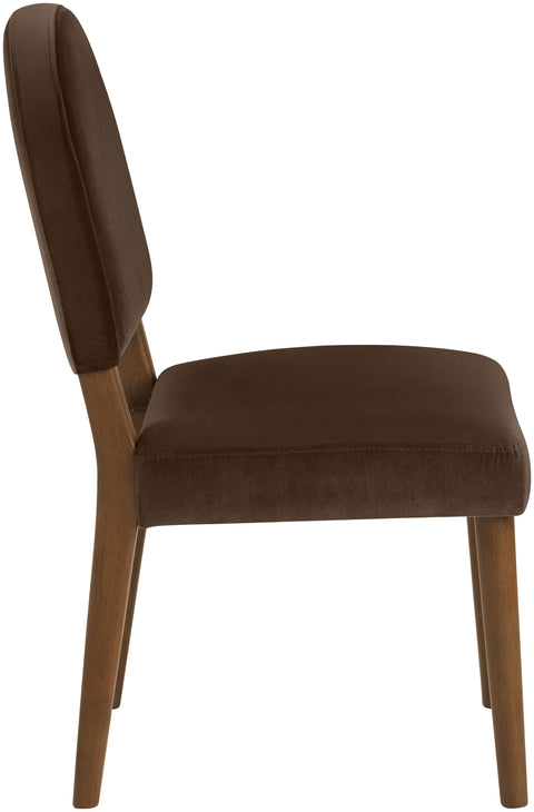 Piper Brown Velvet Performance Fabric Upholstered Dining Chair, 2-Piece (Style 2)