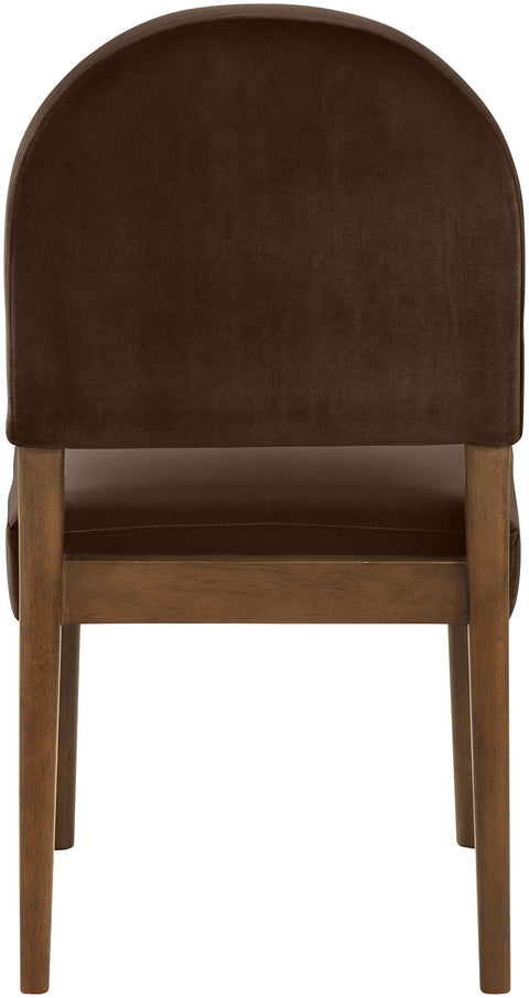 Piper Brown Velvet Performance Fabric Upholstered Dining Chair, 2-Piece (Style 2)