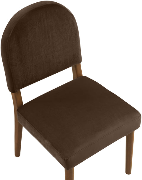 Piper Brown Velvet Performance Fabric Upholstered Dining Chair, 2-Piece (Style 2)