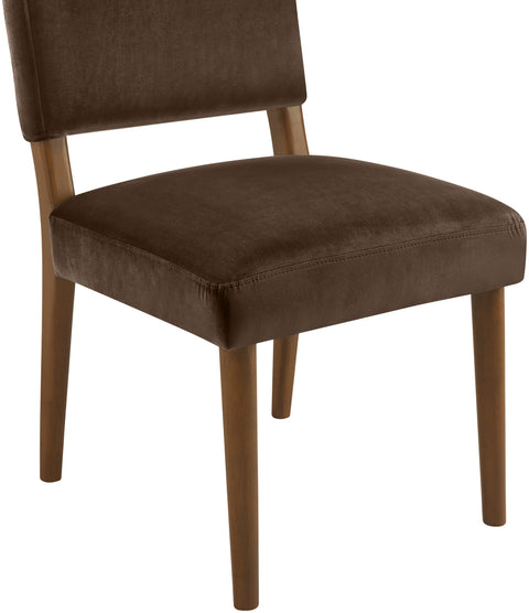 Piper Brown Velvet Performance Fabric Upholstered Dining Chair, 2-Piece (Style 2)