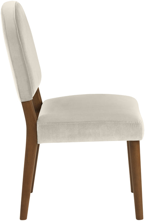 Piper Cream Velvet Performance Fabric Upholstered Dining Chair, 2-Piece (Style 2)