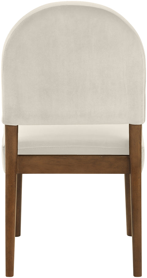 Piper Cream Velvet Performance Fabric Upholstered Dining Chair, 2-Piece (Style 2)
