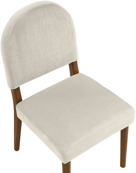 Piper Cream Velvet Performance Fabric Upholstered Dining Chair, 2-Piece (Style 2)