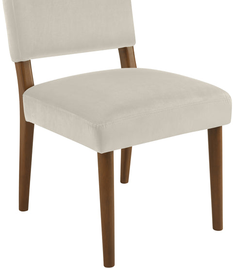 Piper Cream Velvet Performance Fabric Upholstered Dining Chair, 2-Piece (Style 2)