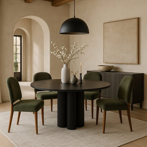 Piper Green Velvet Performance Fabric Upholstered Dining Chair, 2-Piece
