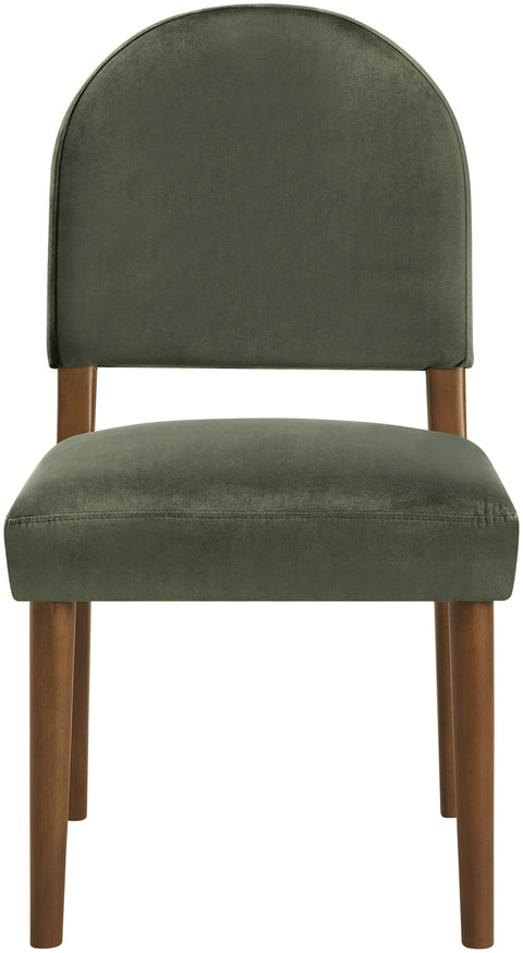 Piper Green Velvet Performance Fabric Upholstered Dining Chair, 2-Piece