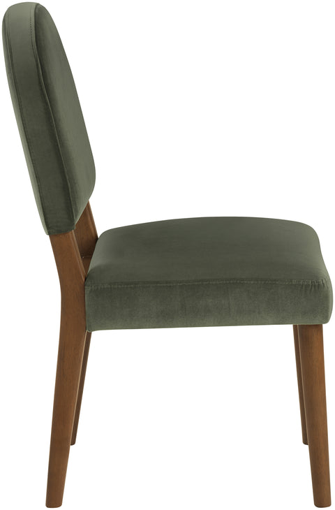 Piper Green Velvet Performance Fabric Upholstered Dining Chair, 2-Piece