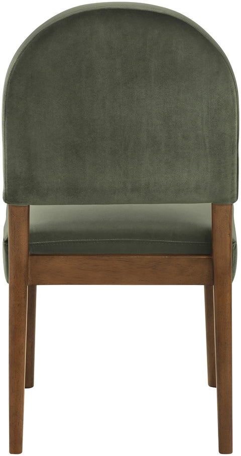 Piper Green Velvet Performance Fabric Upholstered Dining Chair, 2-Piece