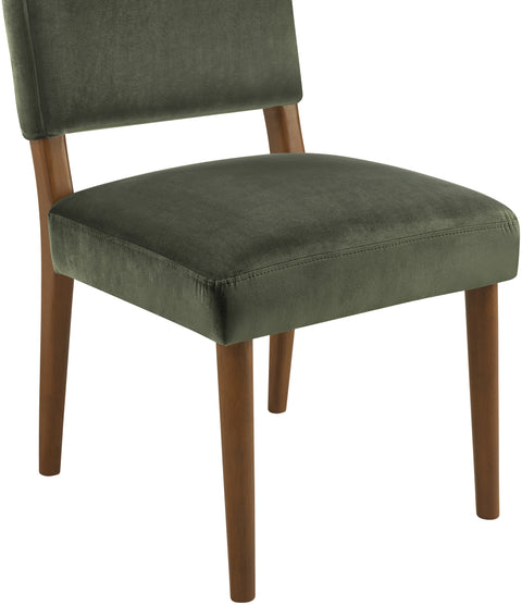 Piper Green Velvet Performance Fabric Upholstered Dining Chair, 2-Piece
