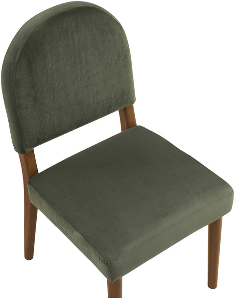 Piper Green Velvet Performance Fabric Upholstered Dining Chair, 2-Piece