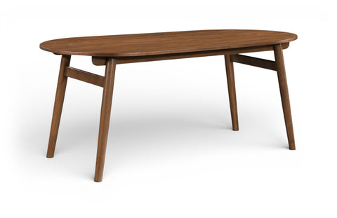 Yara 71" Brown Solid Wood And Walnut Veneer Dining Table, 1 Piece