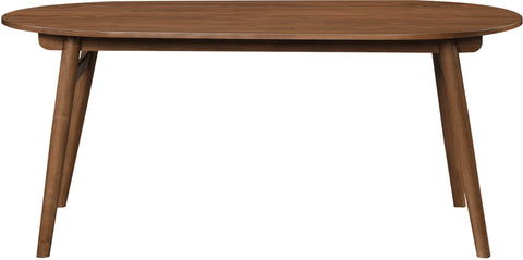 Yara 71" Brown Solid Wood And Walnut Veneer Dining Table, 1 Piece