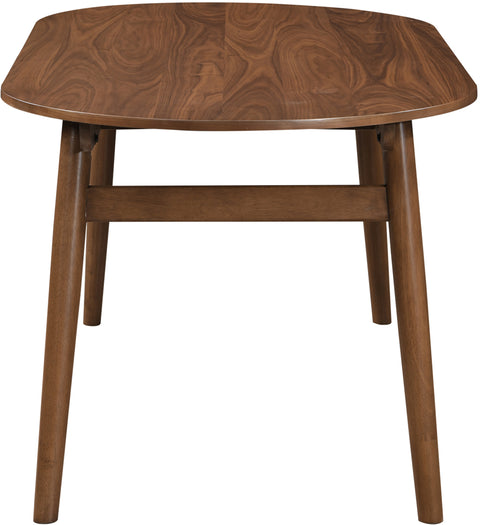 Yara 71" Brown Solid Wood And Walnut Veneer Dining Table, 1 Piece