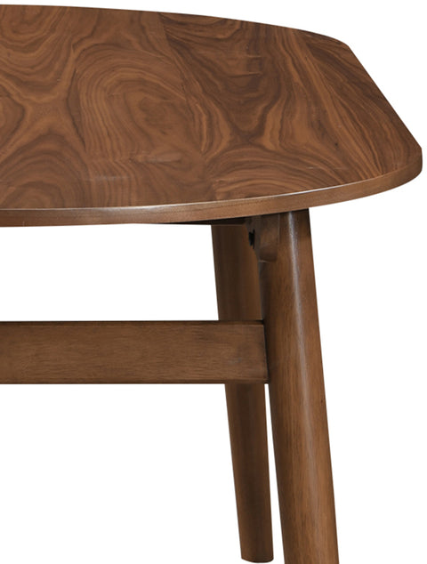 Yara 71" Brown Solid Wood And Walnut Veneer Dining Table, 1 Piece