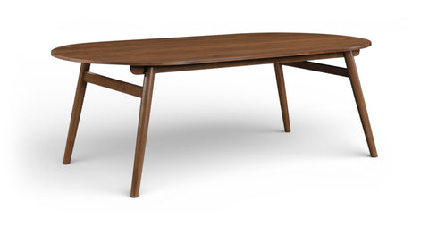 Yara 86.75" Brown Solid Wood And Walnut Veneer Dining Table, 1 Piece
