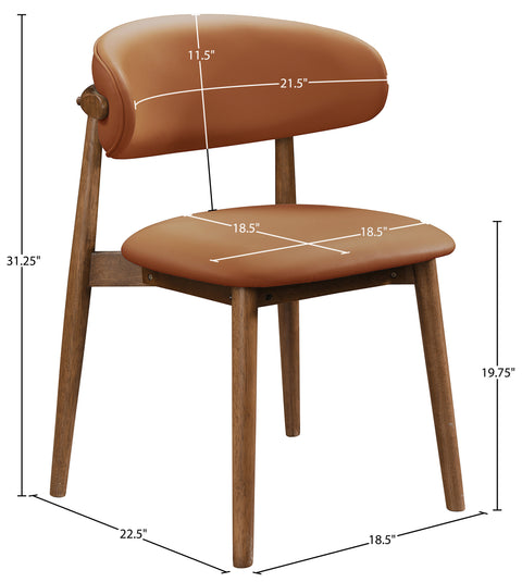 Yara Tan Vegan Leather Upholstered Dining Chair, 2-Piece