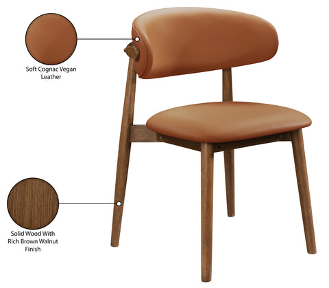Yara Tan Vegan Leather Upholstered Dining Chair, 2-Piece