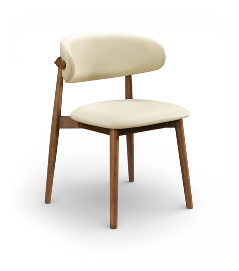 Yara Cream Vegan Leather Upholstered Dining Chair, 2-Piece (Style 2)