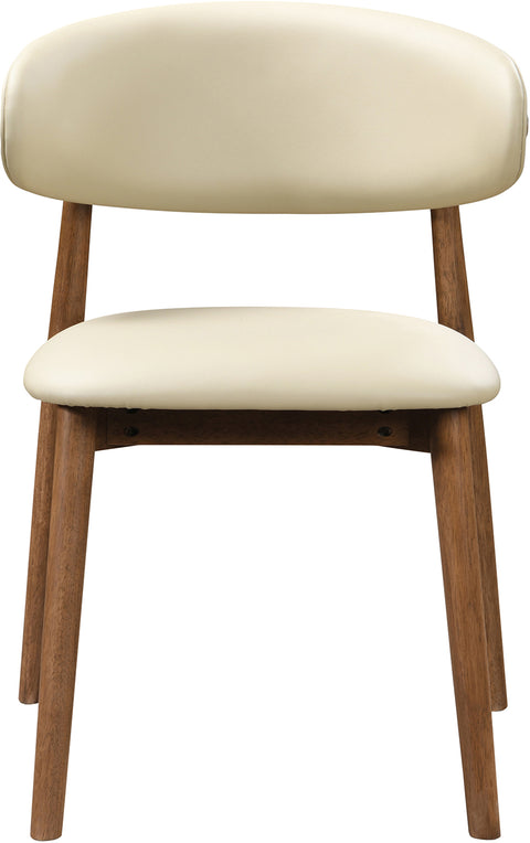 Yara Cream Vegan Leather Upholstered Dining Chair, 2-Piece (Style 2)
