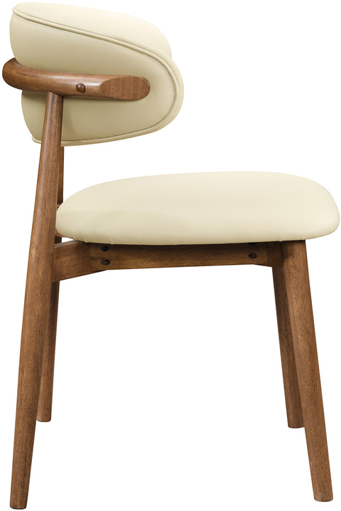 Yara Cream Vegan Leather Upholstered Dining Chair, 2-Piece (Style 2)