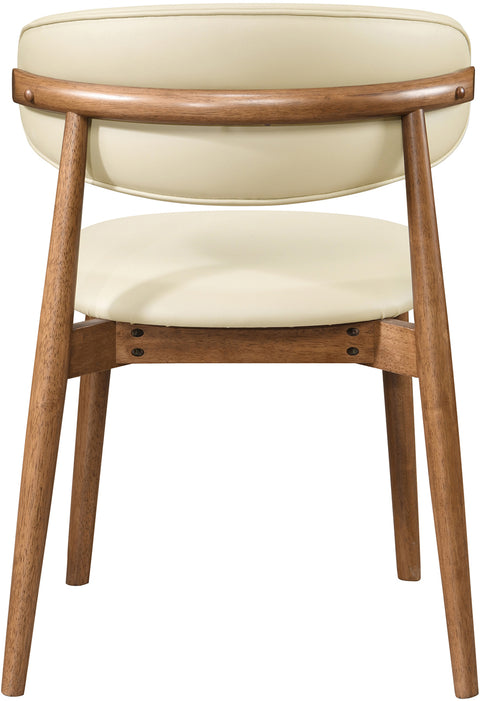 Yara Cream Vegan Leather Upholstered Dining Chair, 2-Piece (Style 2)
