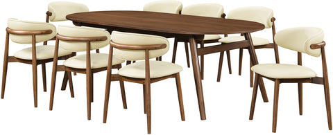 Yara Cream Vegan Leather Upholstered Dining Chair, 2-Piece (Style 2)