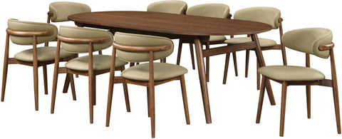 Yara Khaki Vegan Leather Upholstered Dining Chair, 2-Piece