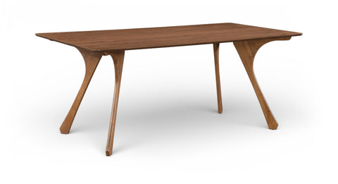 Isolde 71" Brown Solid Wood And Walnut Veneer Dining Table, 1 Piece