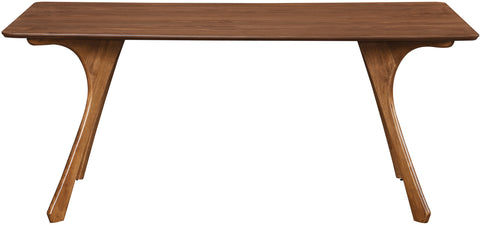 Isolde 71" Brown Solid Wood And Walnut Veneer Dining Table, 1 Piece