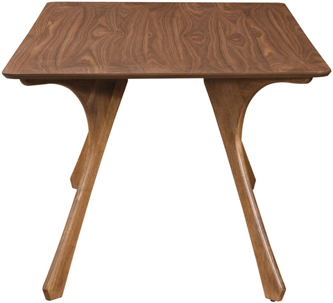 Isolde 71" Brown Solid Wood And Walnut Veneer Dining Table, 1 Piece