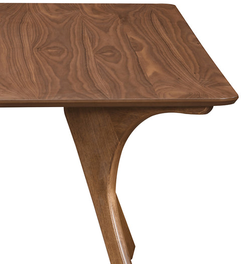 Isolde 71" Brown Solid Wood And Walnut Veneer Dining Table, 1 Piece