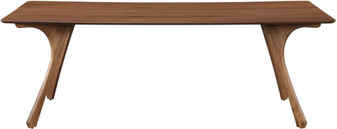 Isolde 86.75" Brown Solid Wood And Walnut Veneer Dining Table, 1 Piece