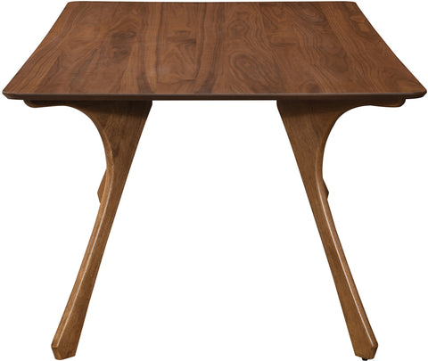 Isolde 86.75" Brown Solid Wood And Walnut Veneer Dining Table, 1 Piece