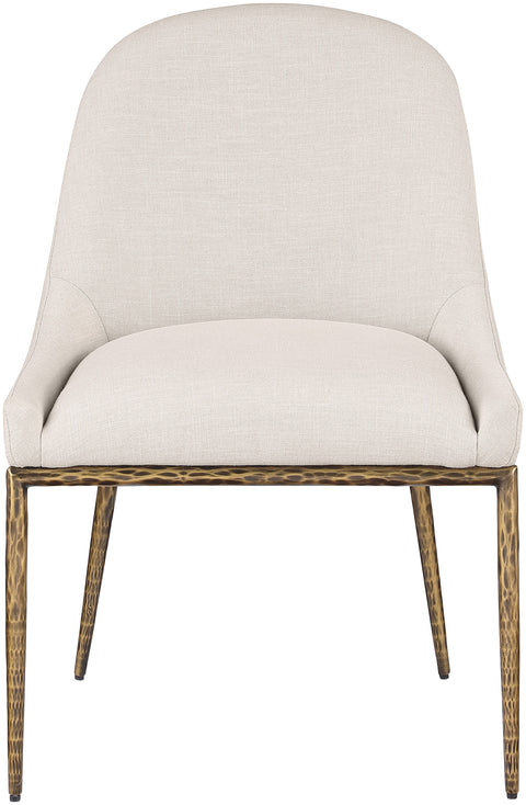 Orla Beige Linen Textured Performance Fabric Upholstered Dining Side Chair, 1 Piece