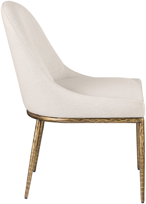 Orla Beige Linen Textured Performance Fabric Upholstered Dining Side Chair, 1 Piece