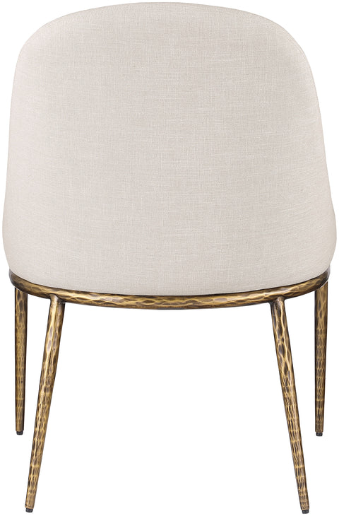 Orla Beige Linen Textured Performance Fabric Upholstered Dining Side Chair, 1 Piece
