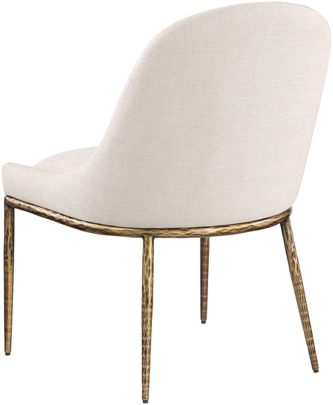 Orla Beige Linen Textured Performance Fabric Upholstered Dining Side Chair, 1 Piece