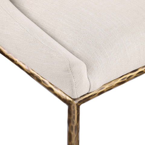 Orla Beige Linen Textured Performance Fabric Upholstered Dining Side Chair, 1 Piece