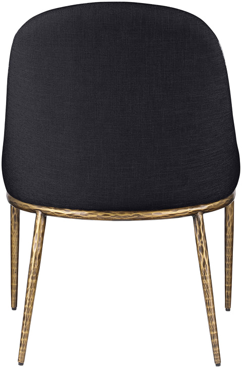 Orla Black Linen Textured Performance Fabric Upholstered Dining Side Chair, 1 Piece