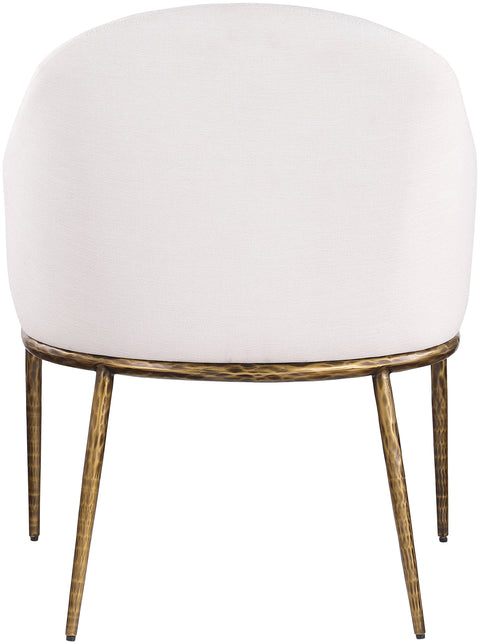 Orla Cream Linen Textured Performance Fabric Upholstered Dining Arm Chair, 1 Piece
