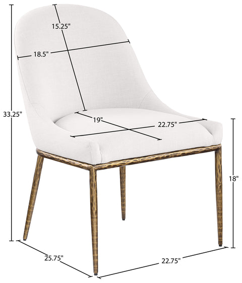 Orla Cream Linen Textured Performance Fabric Upholstered Dining Side Chair, 1 Piece